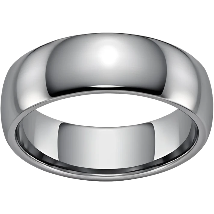 Tungsten silver metal ring emoji