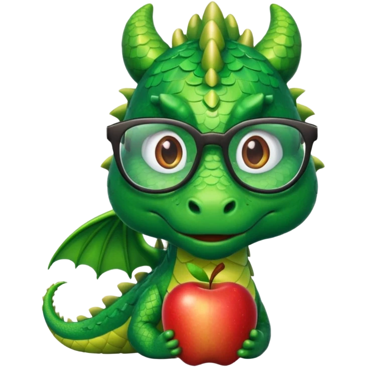 dragon wearing glasses, apple style emoji emoji