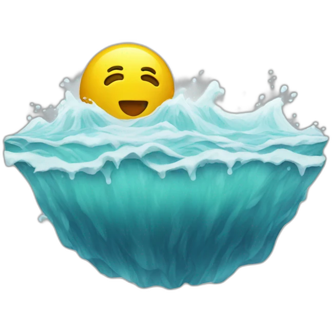 Yellow round emoji with white water emoji