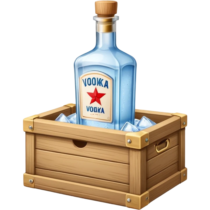 Wooden box with vodka emoji