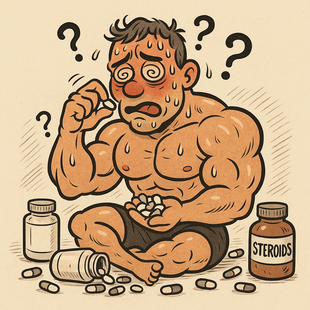  bodybuilder che fa dosaggi a caso, e quindi sta male emoji