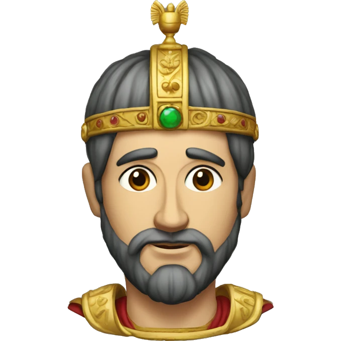 byzantine emperor Tiberius II with a wreath on his head emoji