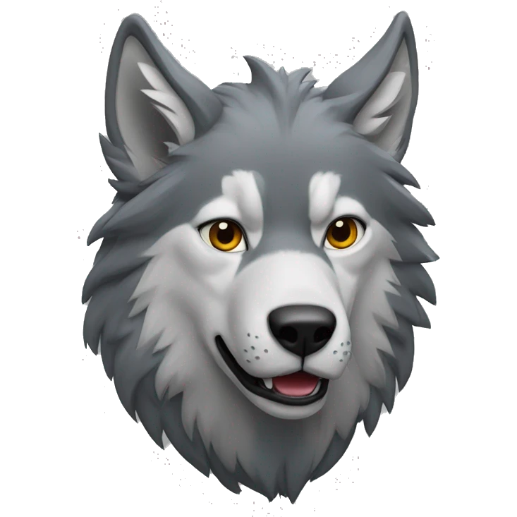 Lobo gris enojado emoji