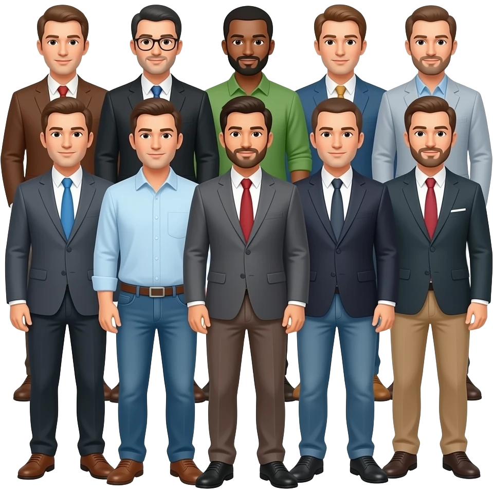 group of unemployed men emoji