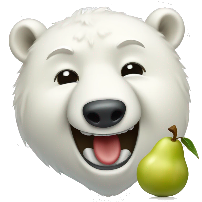 polar bear crying laughing with a pear emoji
