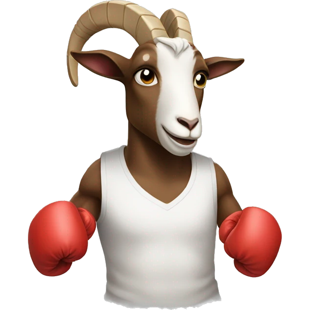 a goat with boxing gloves emoji
