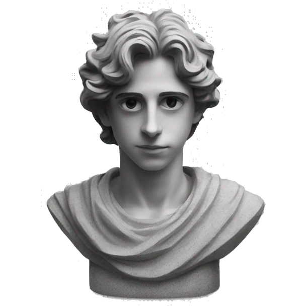 statue of Timothee chalamet made of stone/all grey emoji