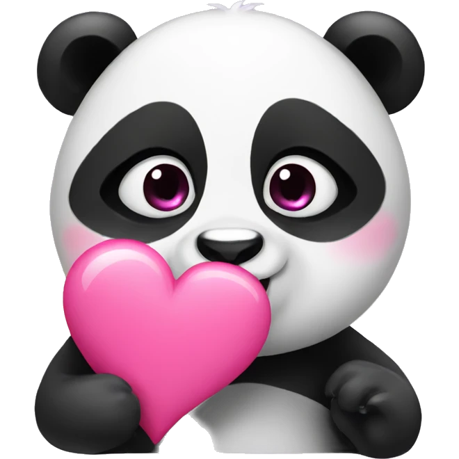 Panda with pink heart emoji