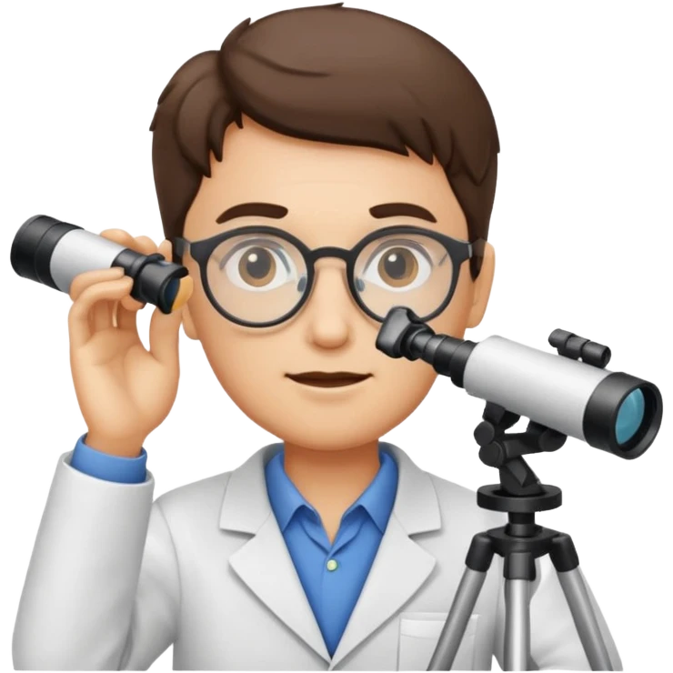 scientist observing with a telescope emoji style emoji