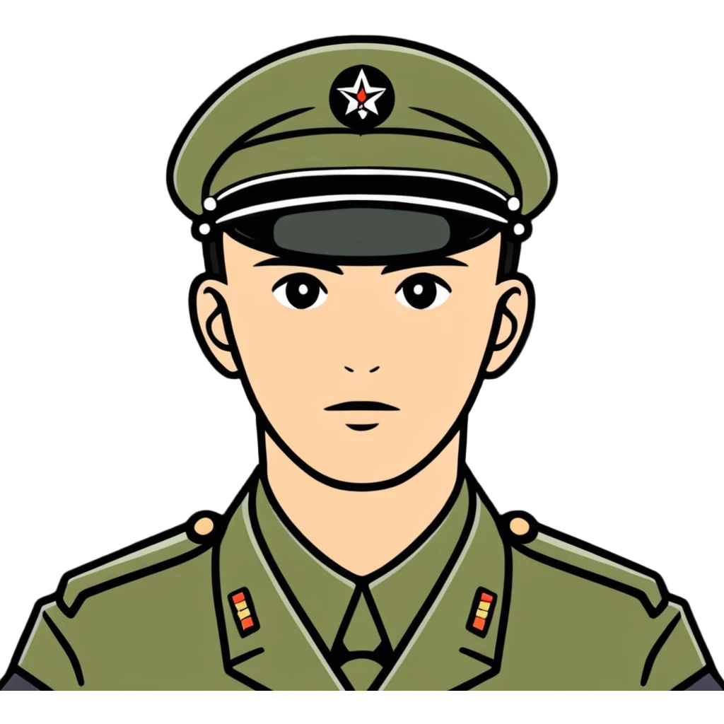 military man with crazy look emoji