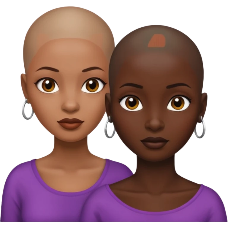 Ma meilleur amie africaine et moi (femme) africaine tous deux cheveux rasé emoji