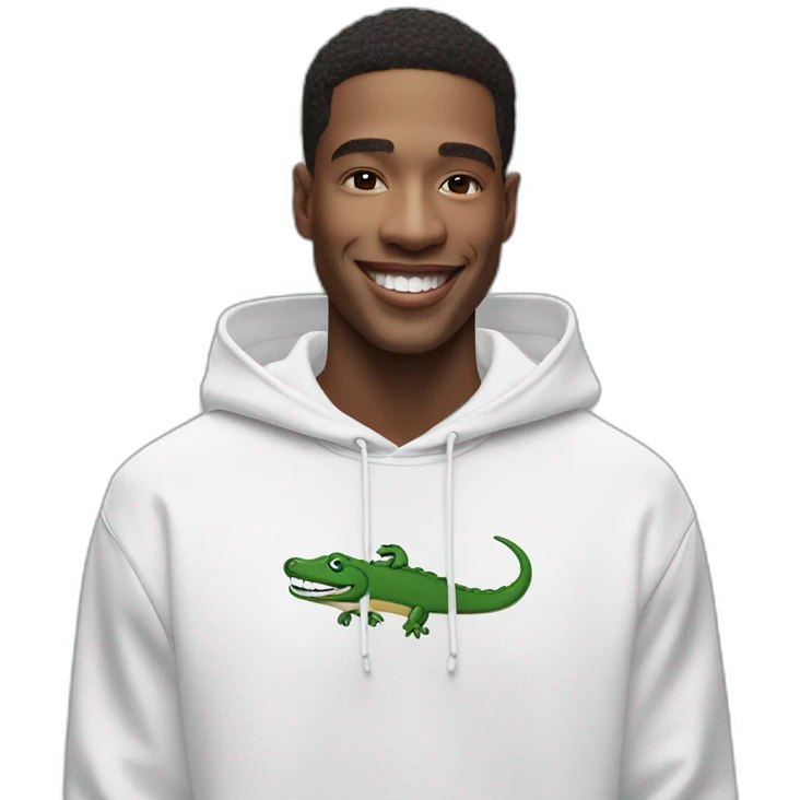 Lacoste smiking friends with white lacoste hoodie emoji