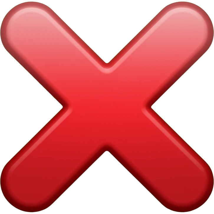 HAZ UNA EQUIS DE FALLA ROJA CON STILO EMOJIS DE IPHONE CON FONDE VERDE emoji