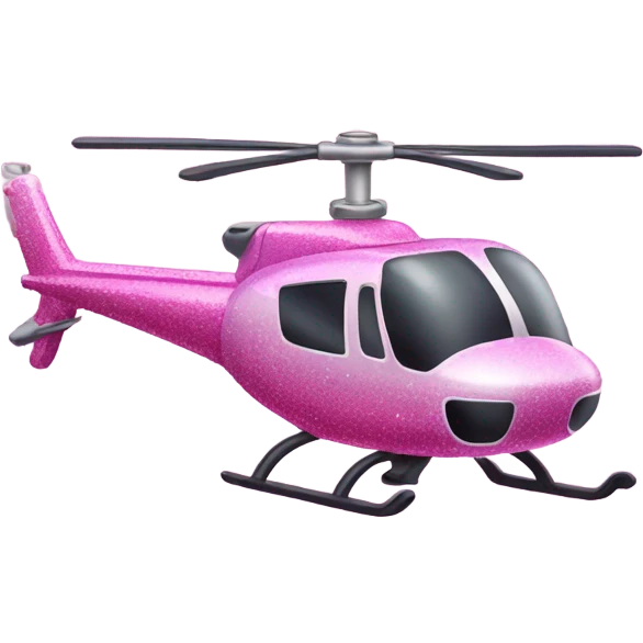 Pink ombre helicopter with glitter  emoji