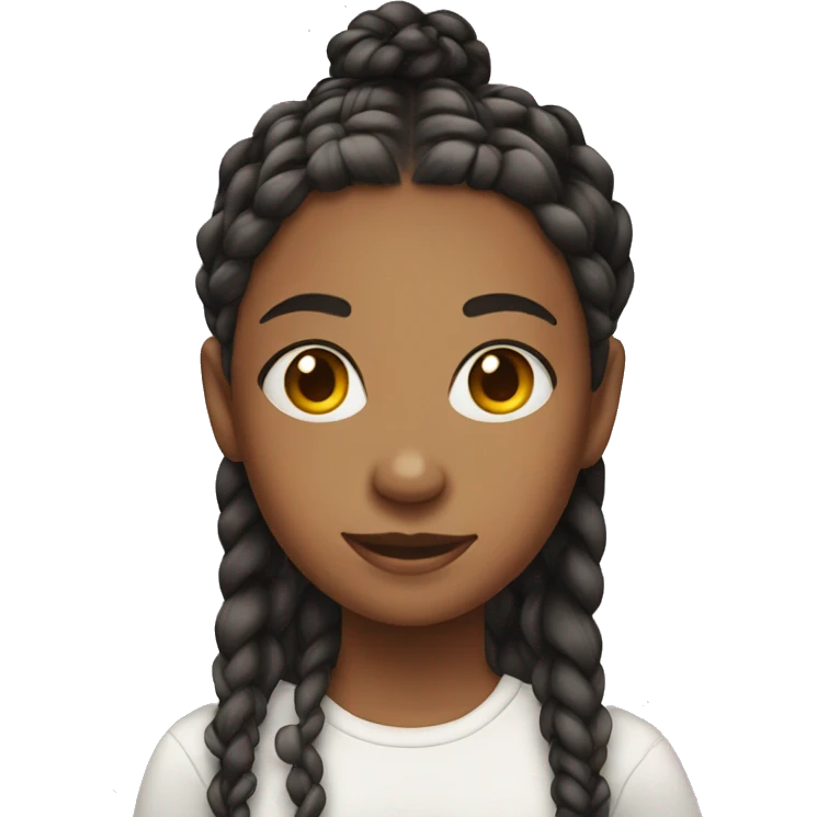 Teen girl with braids emoji
