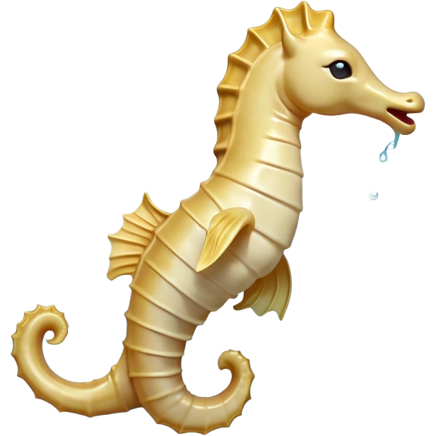 Cinematic Realistic Cute Yawning Sea Horse Portrait Emoji, Head tilted slightly with a dramatic, wide-open yawn, showcasing a soft, flowing body with gently drooping fins and half-closed, drowsy eyes rendered in delicate detail, high shine, relaxed yet expressive, styled with a dash of underwater charm, soft glowing outline, capturing the essence of a sleepy yet affectionate sea horse that appears ready to rest in tranquil water. emoji