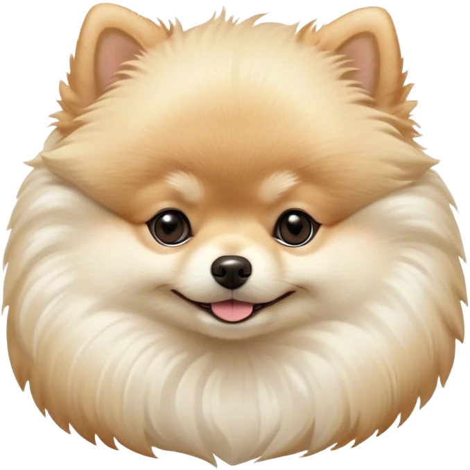 Meme-Worthy Cute Sleeping Cream Pomeranian Portrait Emoji, Head resting peacefully with a contented smile, showcasing a delightfully compact build and a luxuriously soft, fluffy cream Fur, eyes shut in a serene nap, Simplified yet hilariously adorable features, highly detailed, glowing with a soft, drowsy light, high shine, relaxed and utterly lovable, stylized with an air of playful laziness, bright and heartwarming, soft glowing outline, capturing the essence of a comically sleepy companion, so meme-worthy it feels like it could instantly become the next viral sensation of adorable slumber! emoji