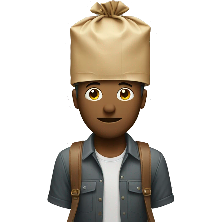 man with bag on head emoji
