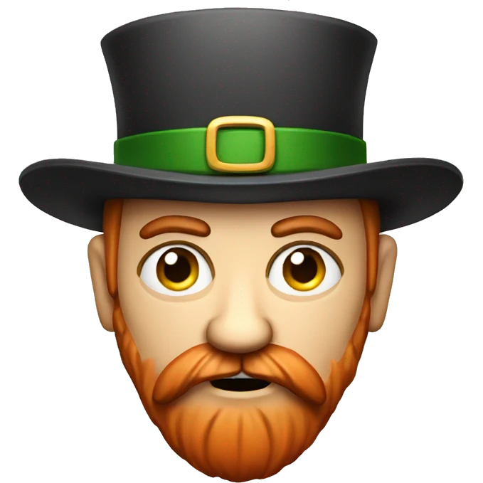 red irish angry man with beard and hat emoji