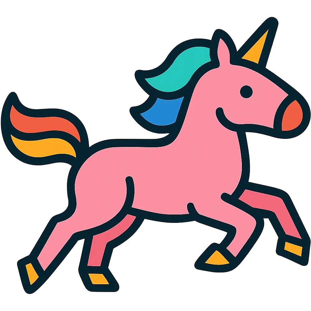 Add a pale lavender background behind the running unicorn icon, keeping the rest of the design unchanged, logo style. emoji