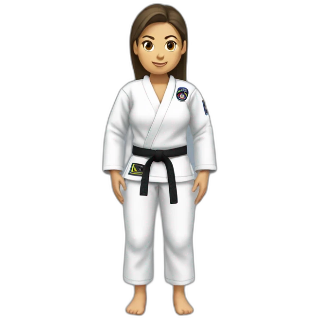 brazilian jiu jitsu black belt female emoji