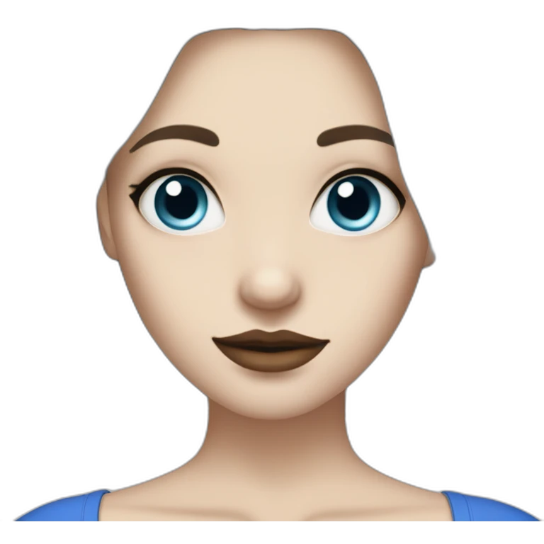 White skin girl with blue eyes and a eyebrow piercing. Blonde grey hair and tattoos in her arms emoji