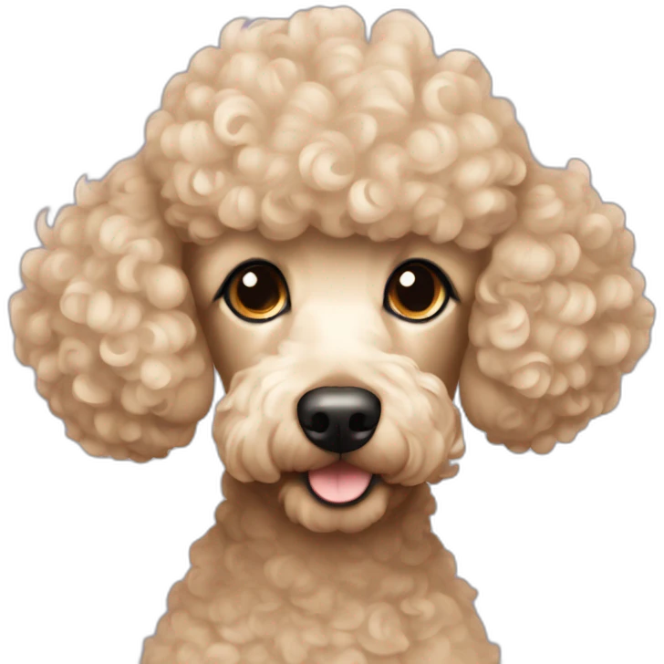 Poodle beige short curls emoji