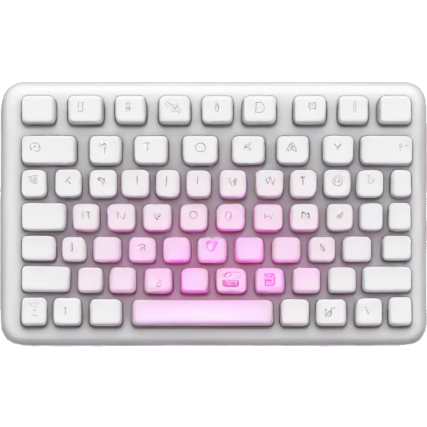 white keyboard with pink backlight emoji