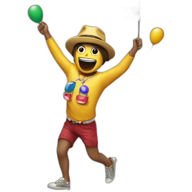 crazy party with small colobian flag emoji