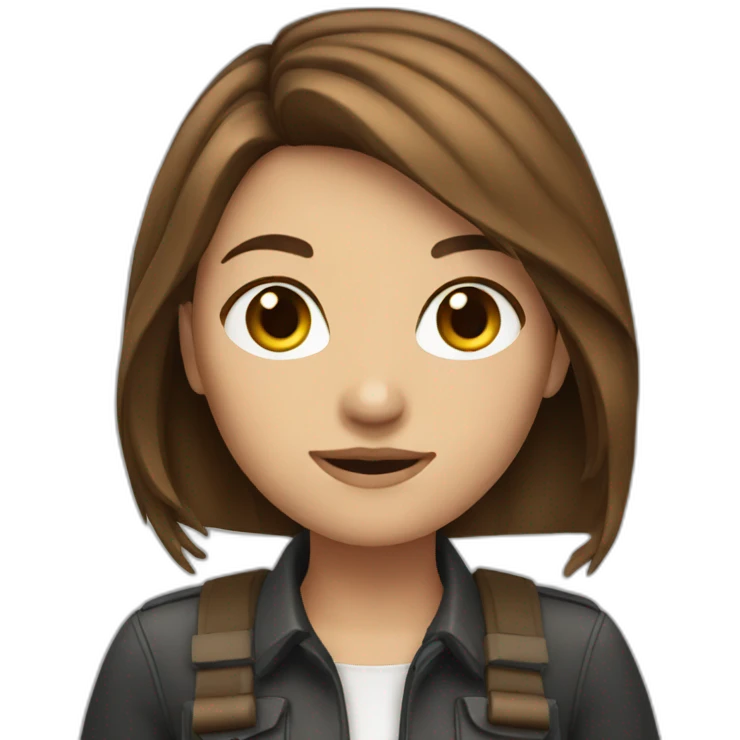 girl with brown hair journalist emoji