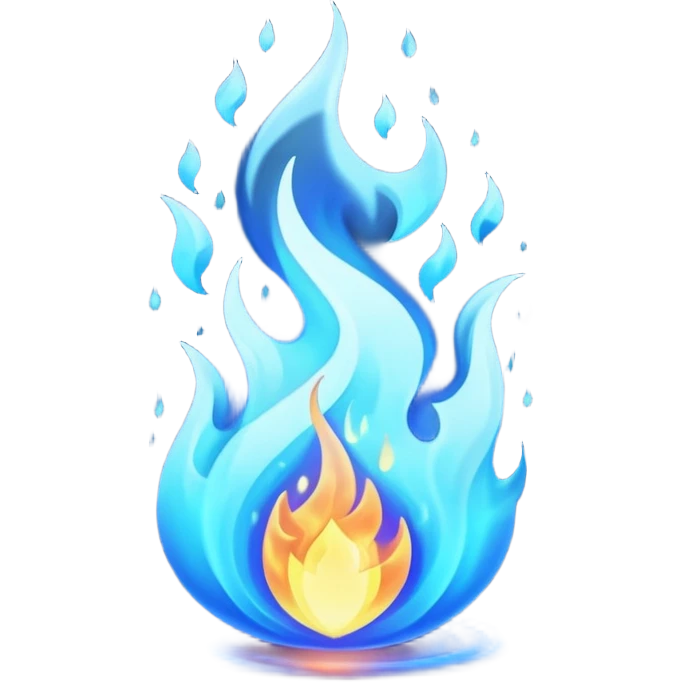 a blue fire emoji