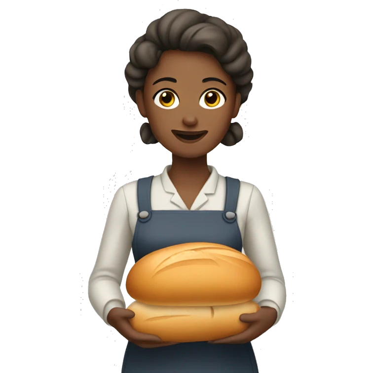 Woman with bow and bread  emoji