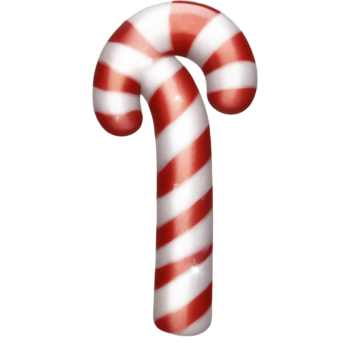 One candy cane with silver sparkles  emoji