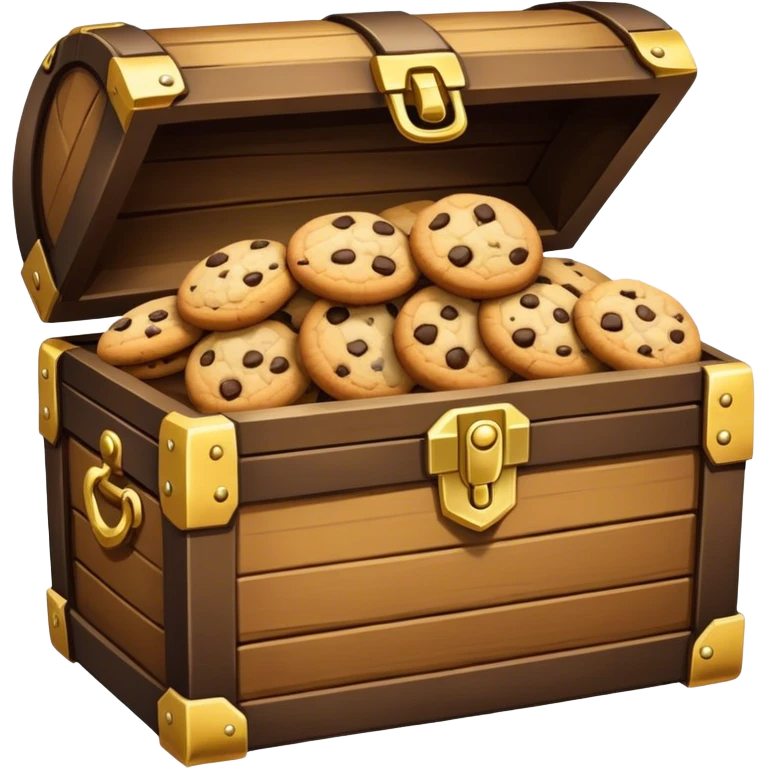 Treasure chest with cookies inside emoji