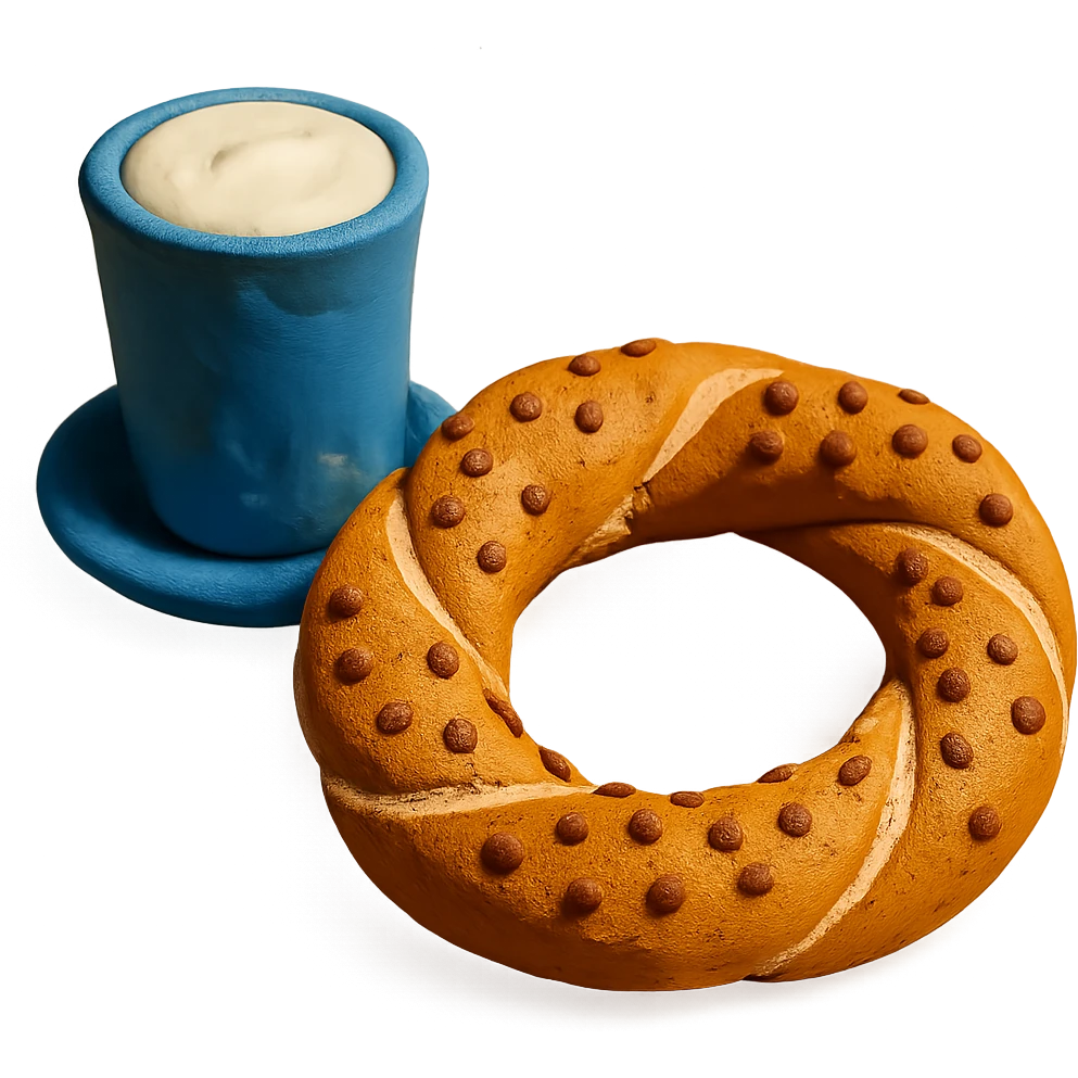 ayran and simit together emoji