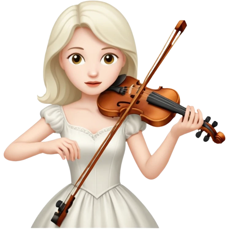 woman playing violin with white dress emoji
