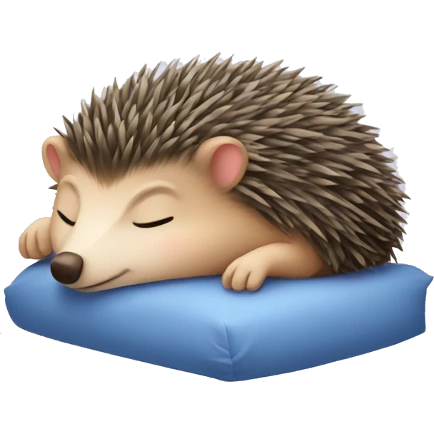 hedgehog sleeping with goodnight emoji