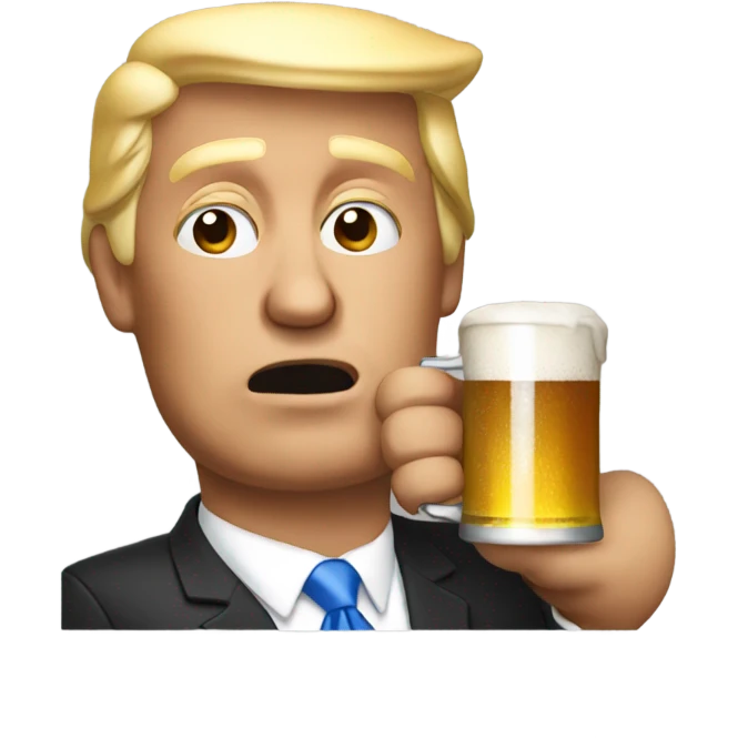 Trump drinking a beer emoji