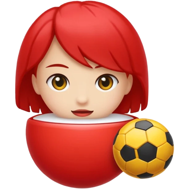 🔴 Parte de cima: vermelha, lisa e brilhante
⚪ Parte de baixo: branca
➖ No meio: uma faixa preta horizontal que divide a bola ao meio
⚪ No centro da faixa: um botão redondo branco (ou cinza claro), que parece um pequeno círculo
Formato: ⚪ Bola perfeitamente redonda emoji