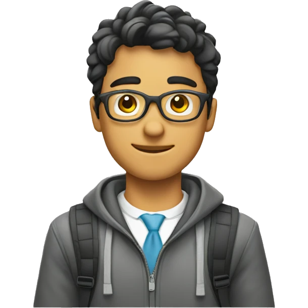 Estudiante con tareas  emoji