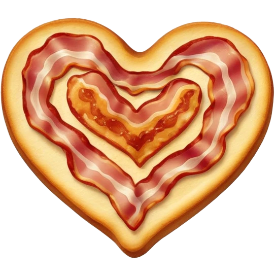 Heart shaped bacon  emoji