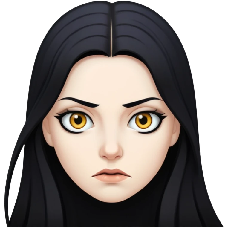 ghost, woman, long hair, menacing eyes emoji