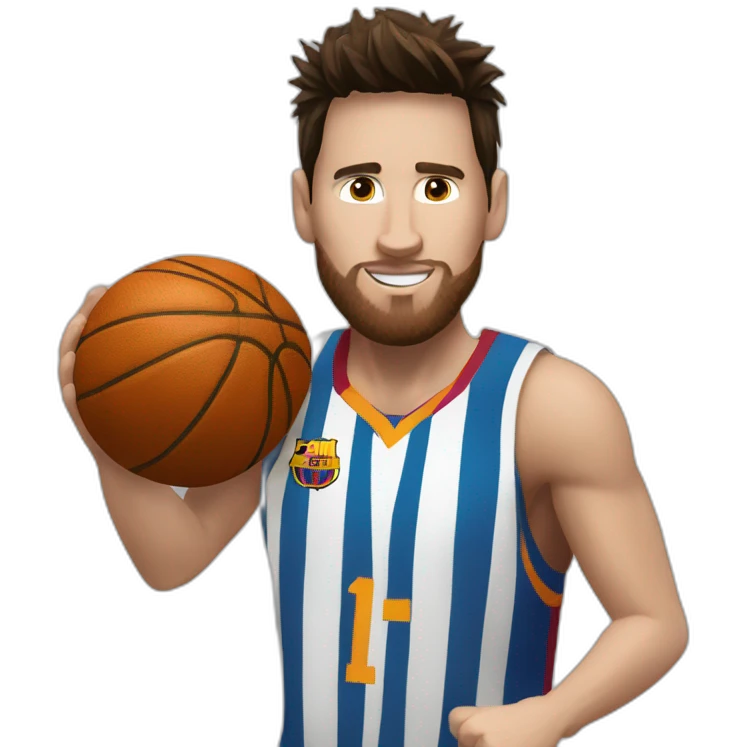 messi joue au basket emoji