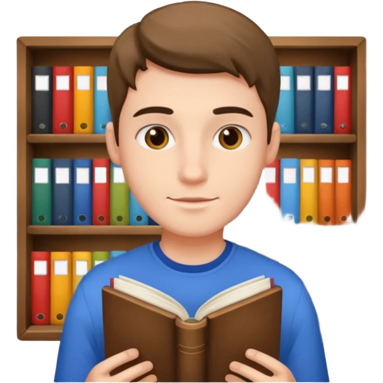 estudiante con libros pero hommbre  emoji