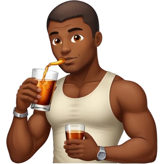 Buff black man sipping Hennessy  emoji