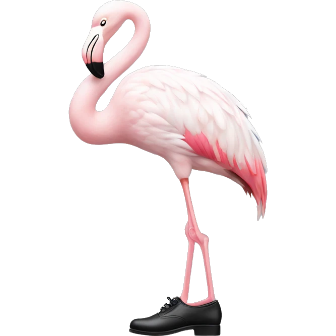 White flamingo with tap shoes emoji