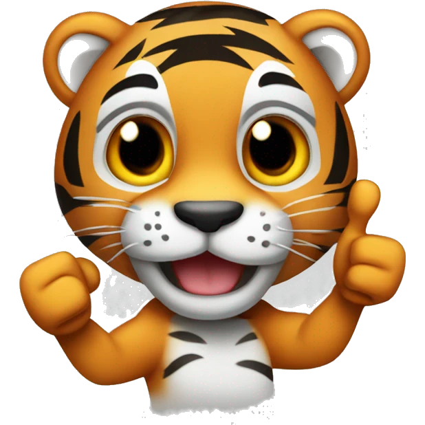 tiger giving thumbs up, not cute emoji
