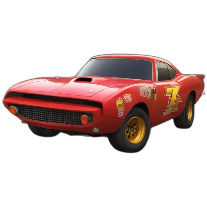 Flash McQueen on the auto ah emoji