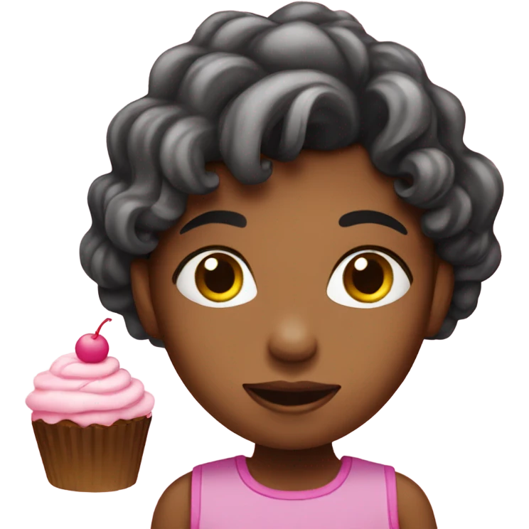 Girl with cupcake  emoji