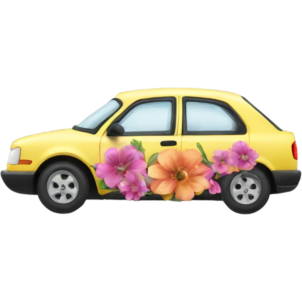Voiture fleur emoji